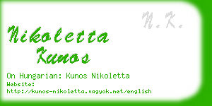 nikoletta kunos business card